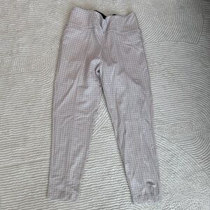 Betabrand pants off white cream pink checker